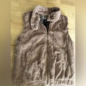 Sanctuary Plush Faux Fur Vest in Tan